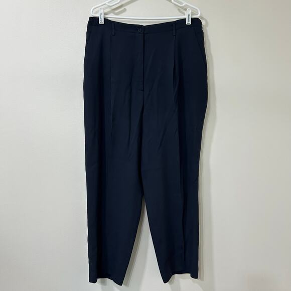 AKA Eddie Bauer Vtg Women 18 Tall Blue Wool Blazer Jacket & Classic Trousers Set - Picture 6 of 11